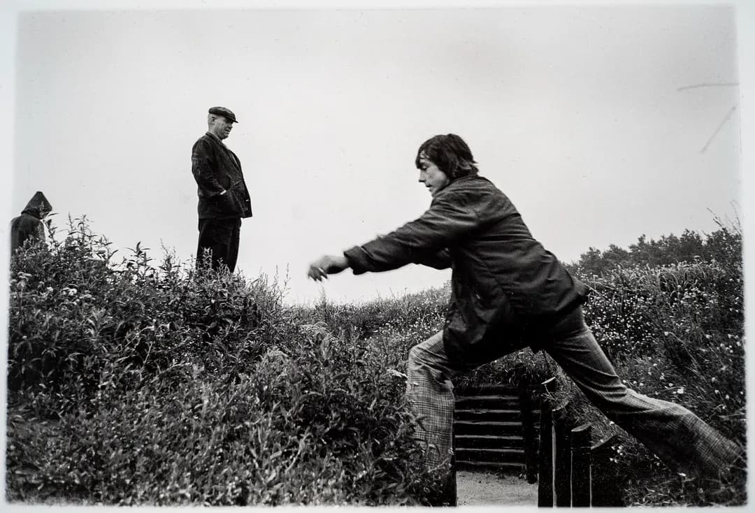 From The Seventies — boy jumping Kiev trench DSC00885
